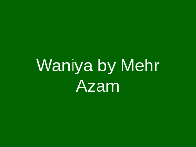Waniya by Mehr Azam Gulberg 3 Lahore